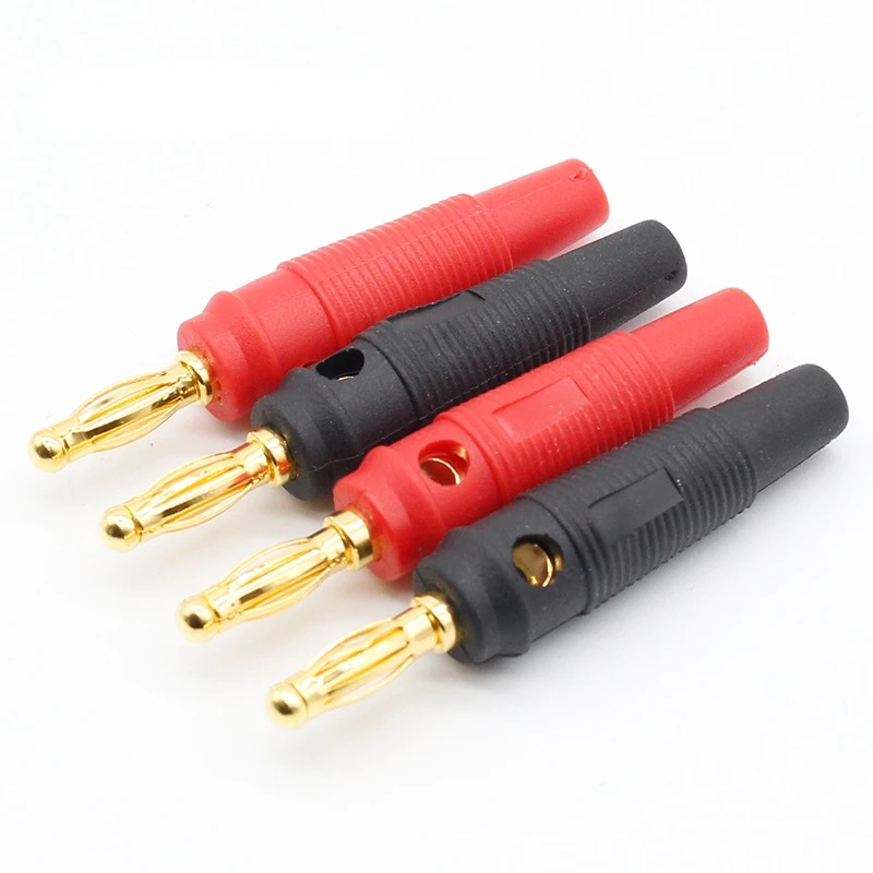 4x Banana Plugs 4mm Red and Black